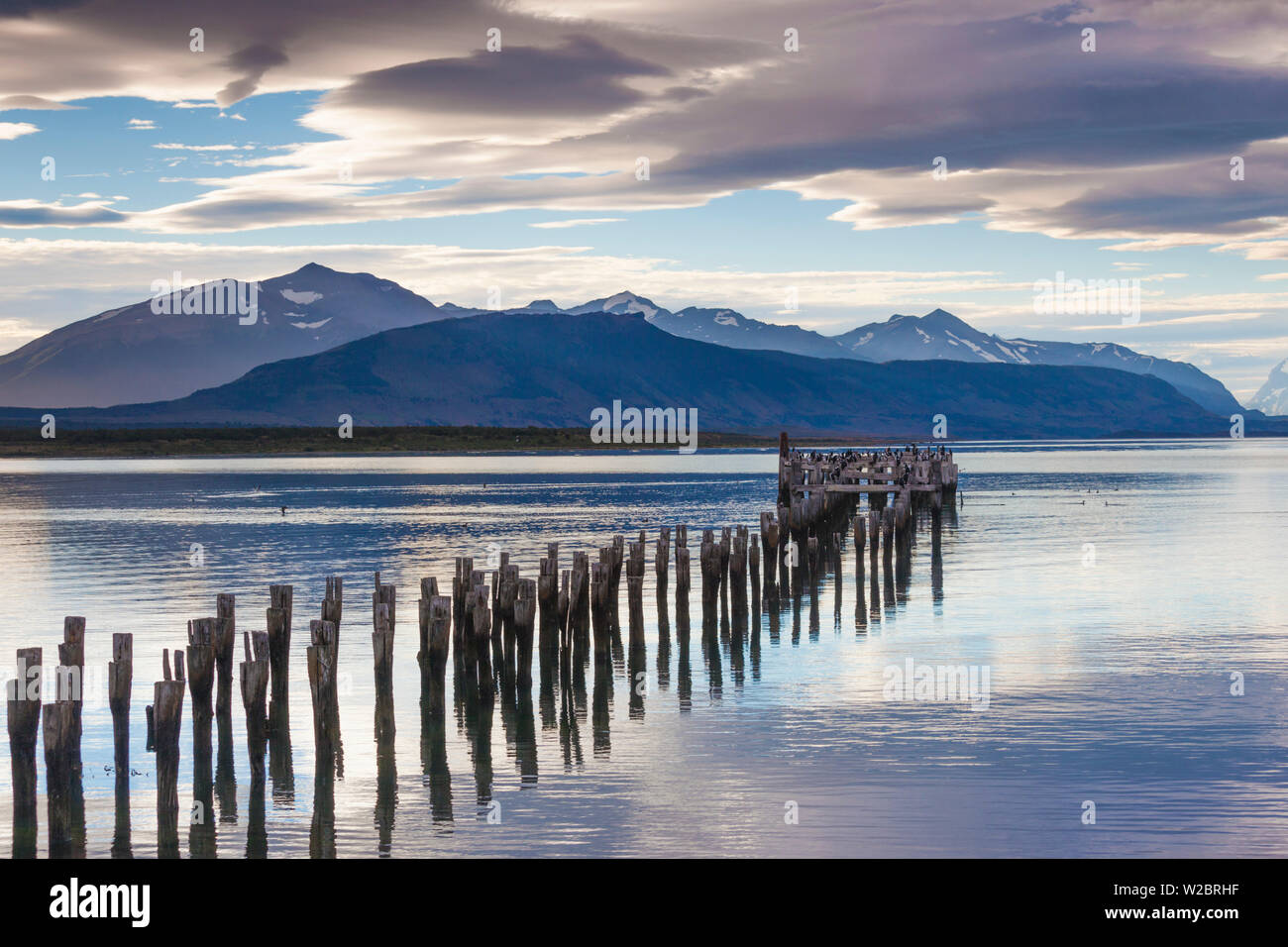 Chile, Magallanes Region, Puerto Natales, Seno Ultima Esperanza bay, landscape Stock Photo