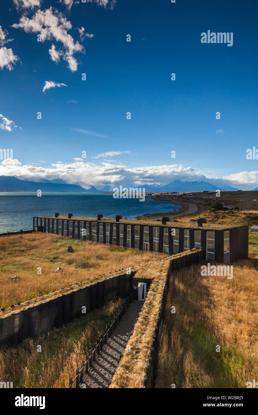 Chile, Magallanes Region, Puerto Natales, Hotel Remota Stock Photo