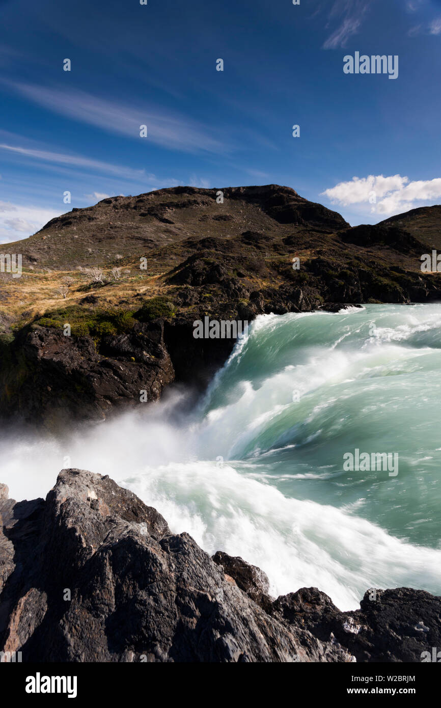 Chile, Magallanes Region, Torres del Paine National Park, Salto Grande waterfall Stock Photo