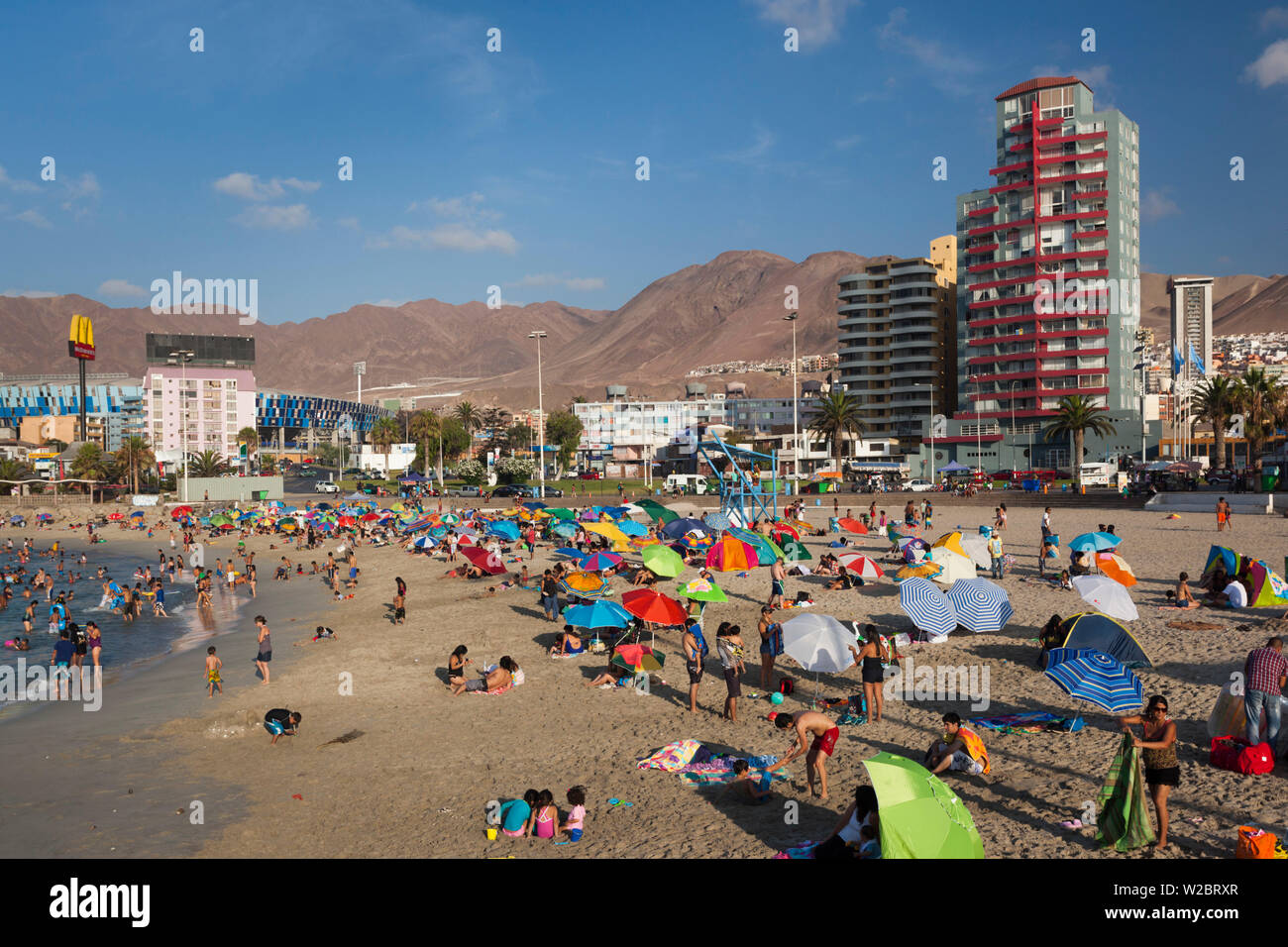 Chile, Antofagasta, Balneario Municipal beach, Stock Photo