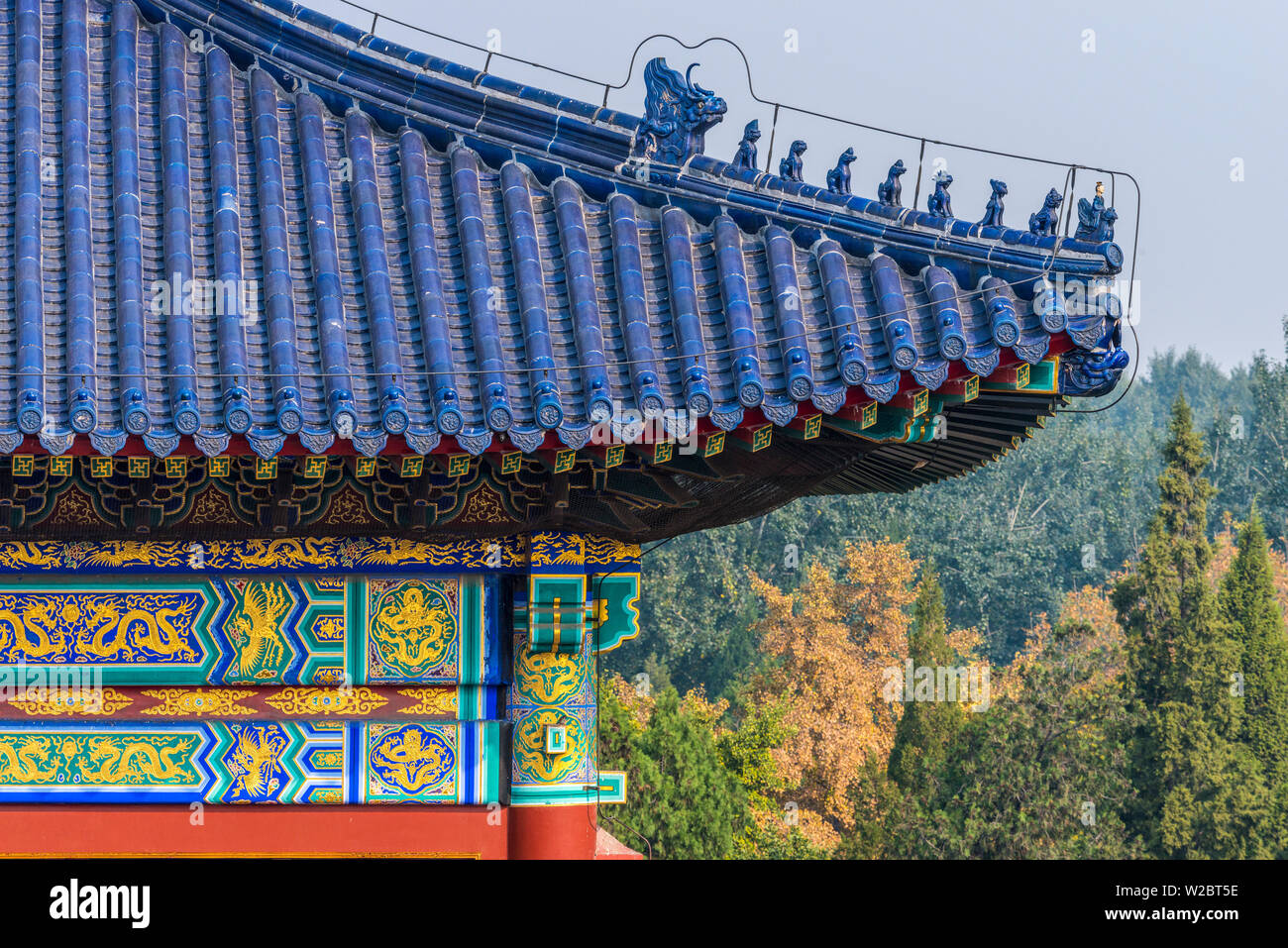 China, Beijing, Tiantan Park, Temple of Heaven, Hall of Prayer for Good Harvests, annex building Stock Photo