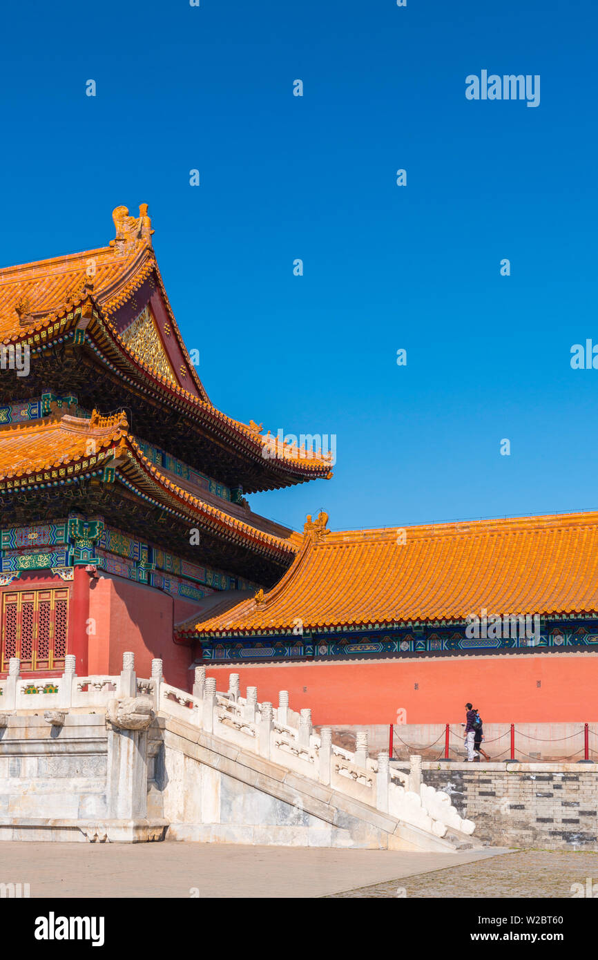 China, Beijing, Forbidden City, Gate of Supreme Harmony Stock Photo