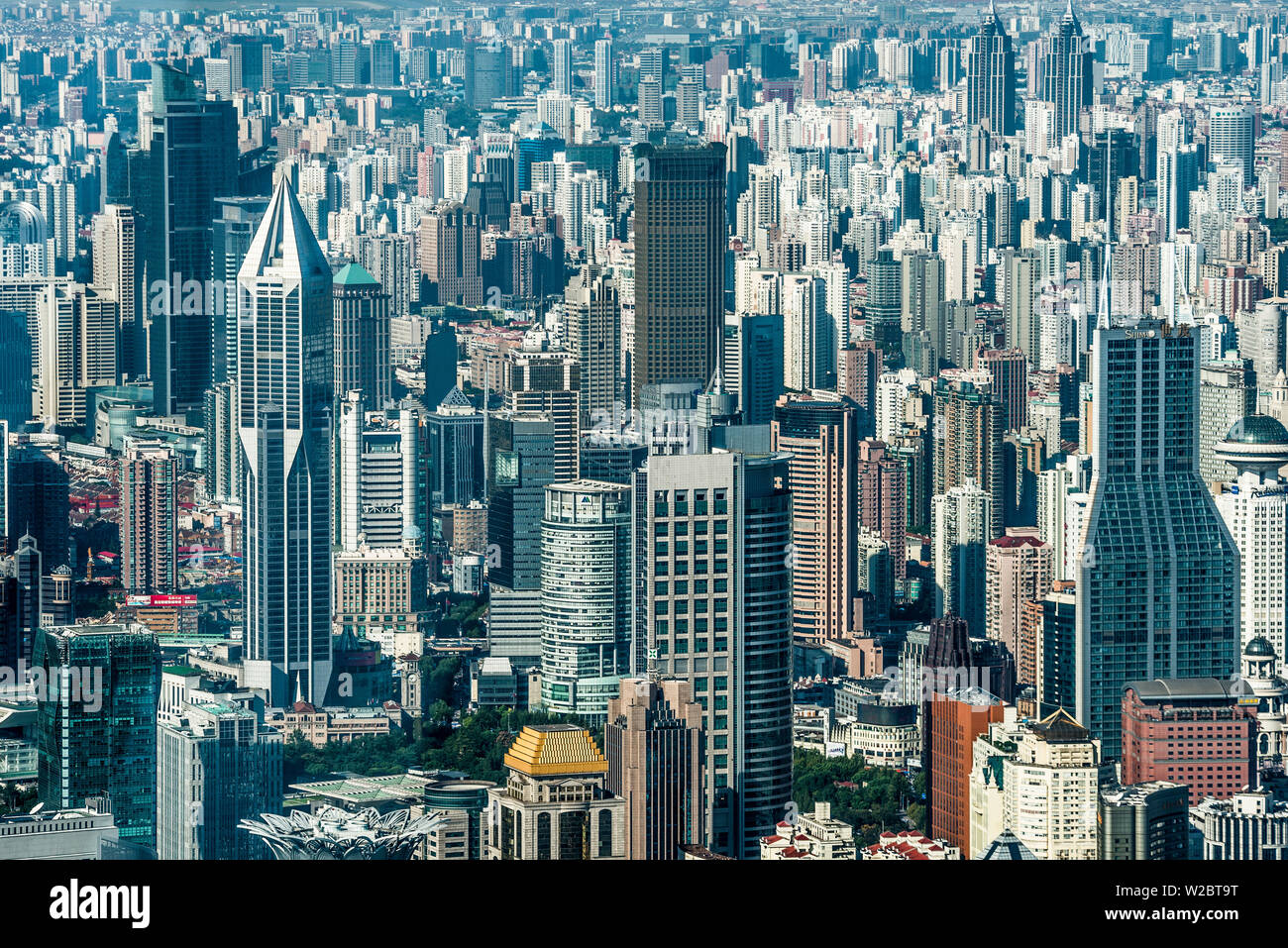 China, Shanghai, Huangpu District, Elevated View Stock Photo