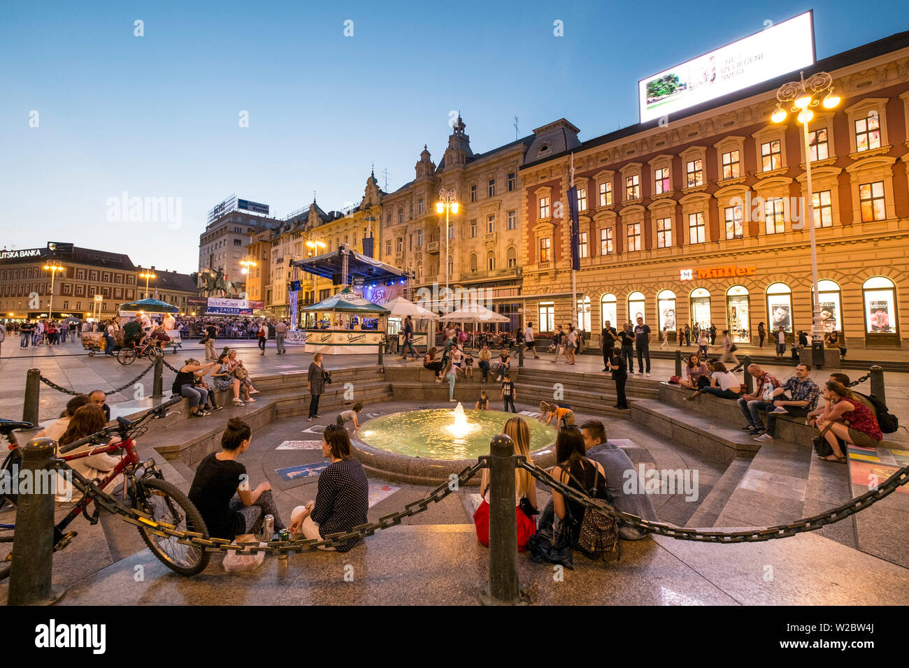 Trg Josip Jelacica Square, Zagreb, Croatia Stock Photo