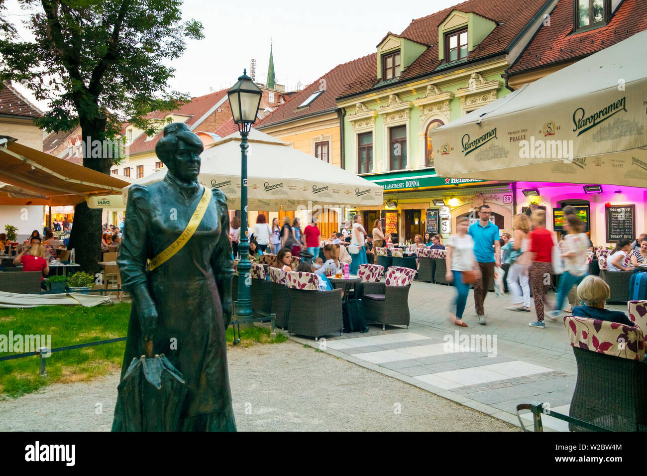 Cafes and restaurnats on Tkalciceva Street, Zagreb, Croatia Stock Photo