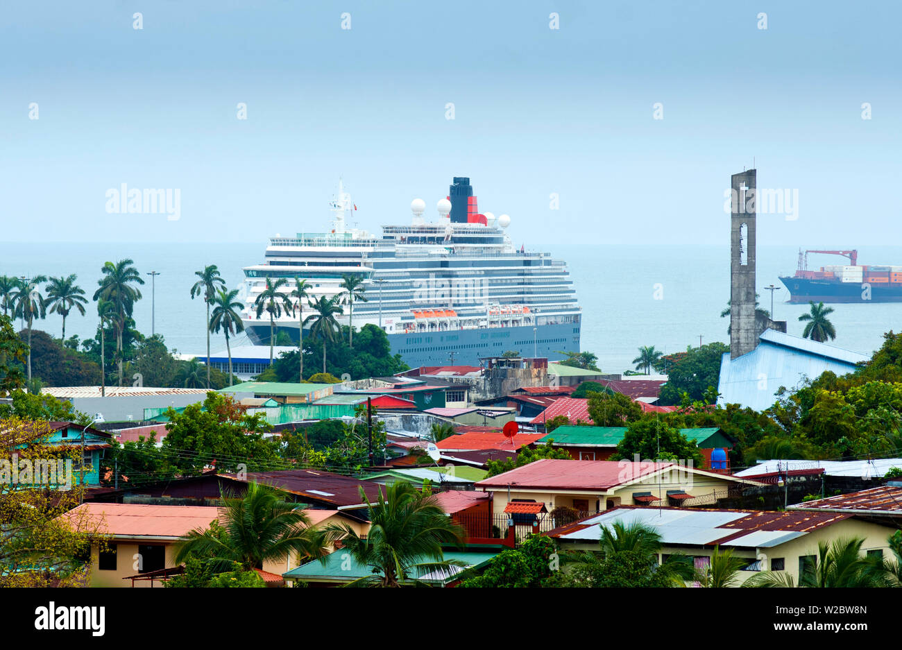 Costa Rica, Puerto Limon, Cruise Ship, Queen Victoria, Caribbean Port Stock Photo