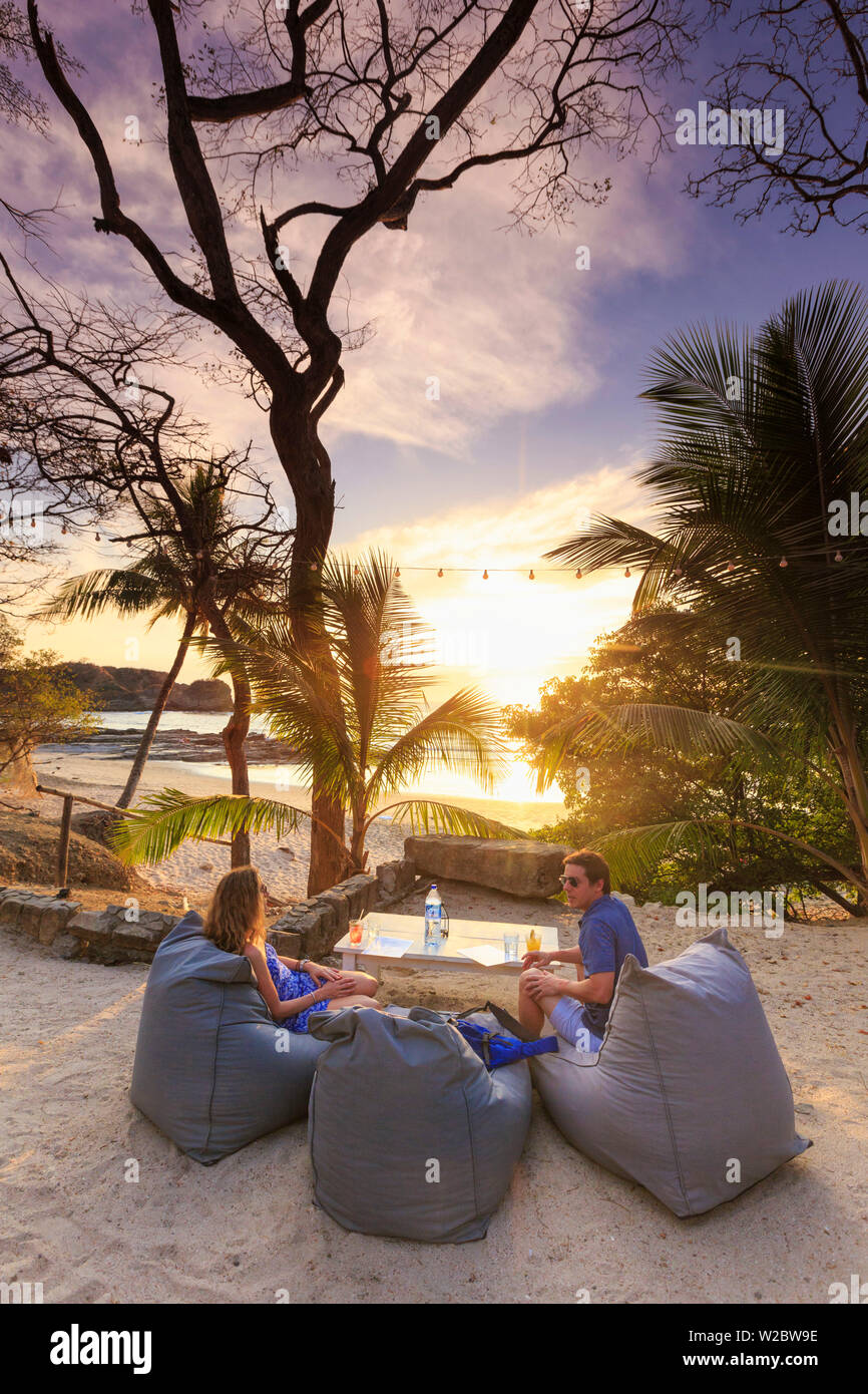 Costa Rica, Guanacaste, Nicoya Peninsula, Nosara, Playa Pelada, beach cafe Stock Photo