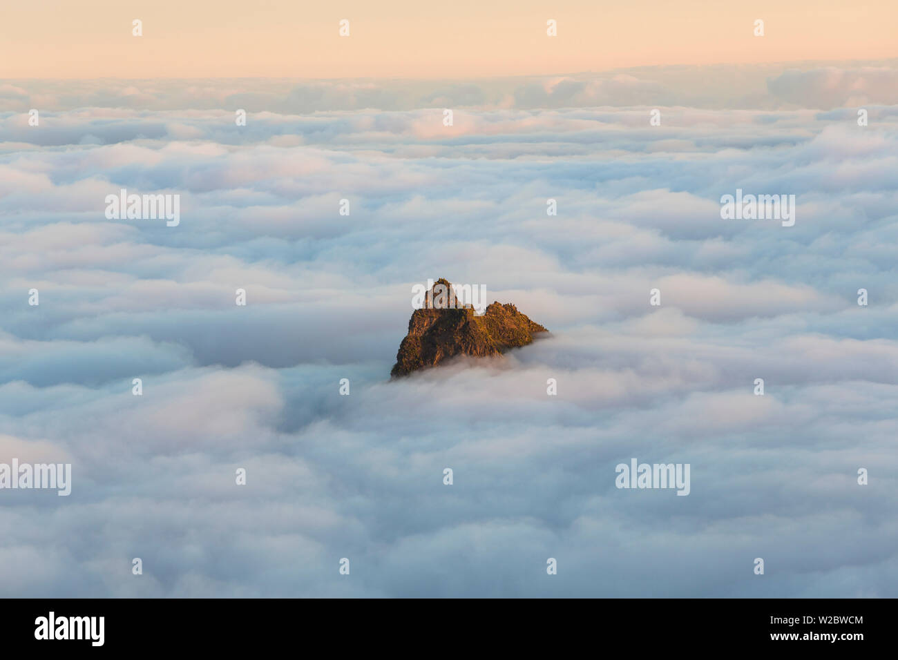 Mountain peak above the clouds, Santo Antao, Cape Verde Stock Photo