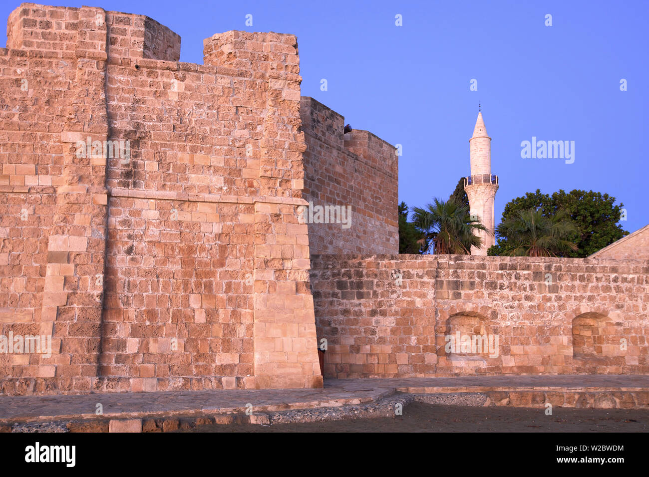 Larnaka Fort, Medieval Museum and Grand Mosque, Larnaka, Cyprus, Eastern Mediterranean Sea Stock Photo