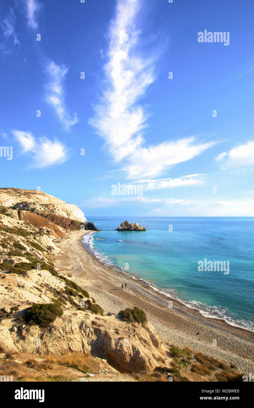 Saracen Rock, Paphos, Cyprus, Eastern Mediterranean Sea Stock Photo