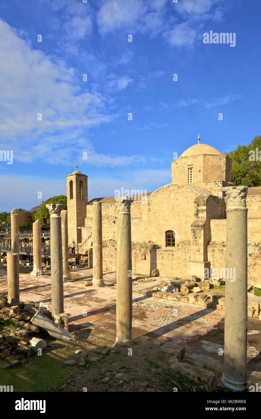 12th Century Stone Church of Agia Kyriaki, Pathos, Cyprus, Eastern Mediterranean Sea Stock Photo