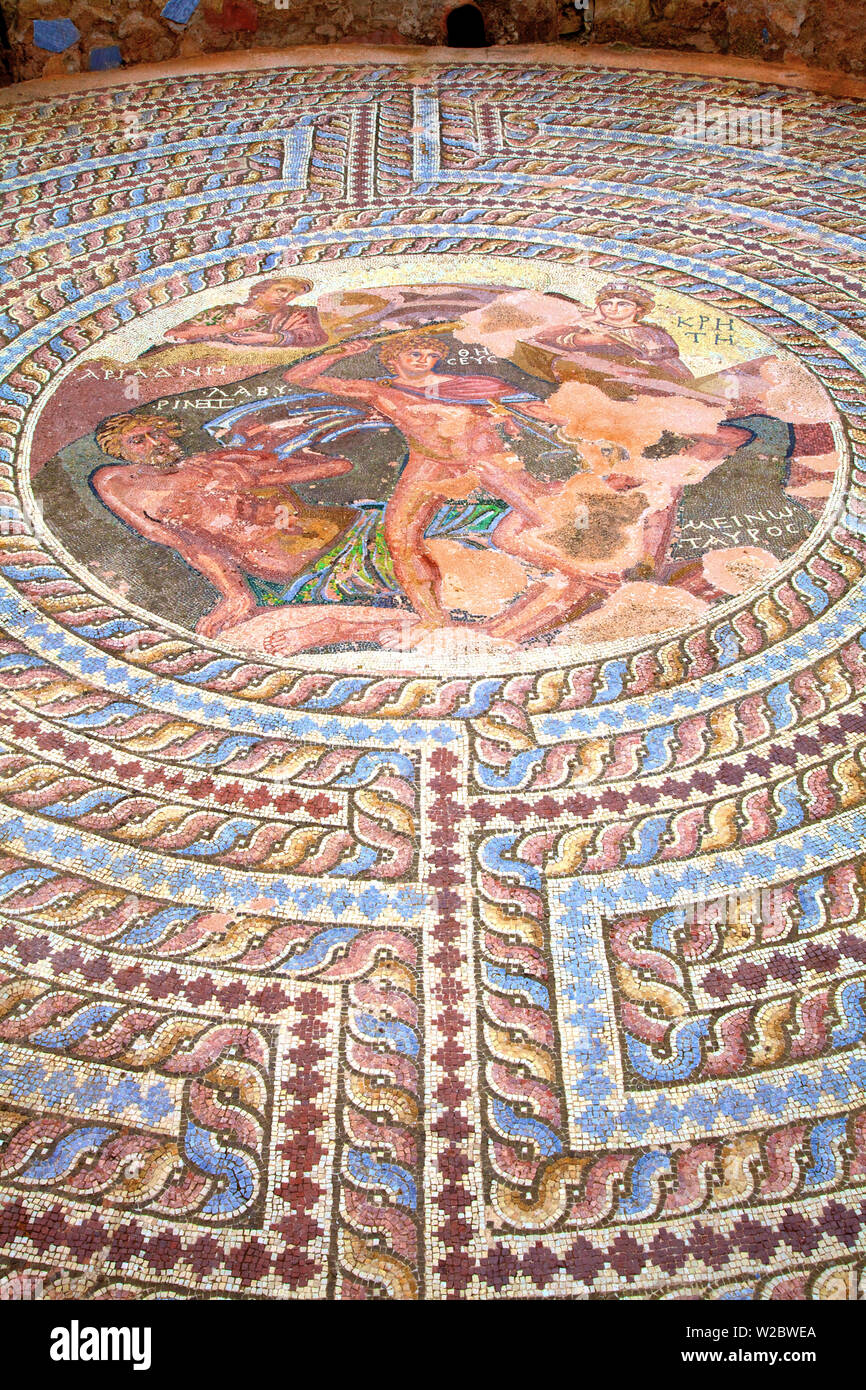 Mosaics at House of Theseus, Kato Pathos Archaeological Park, Pathos, Cyprus, Eastern Mediterranean Sea Stock Photo