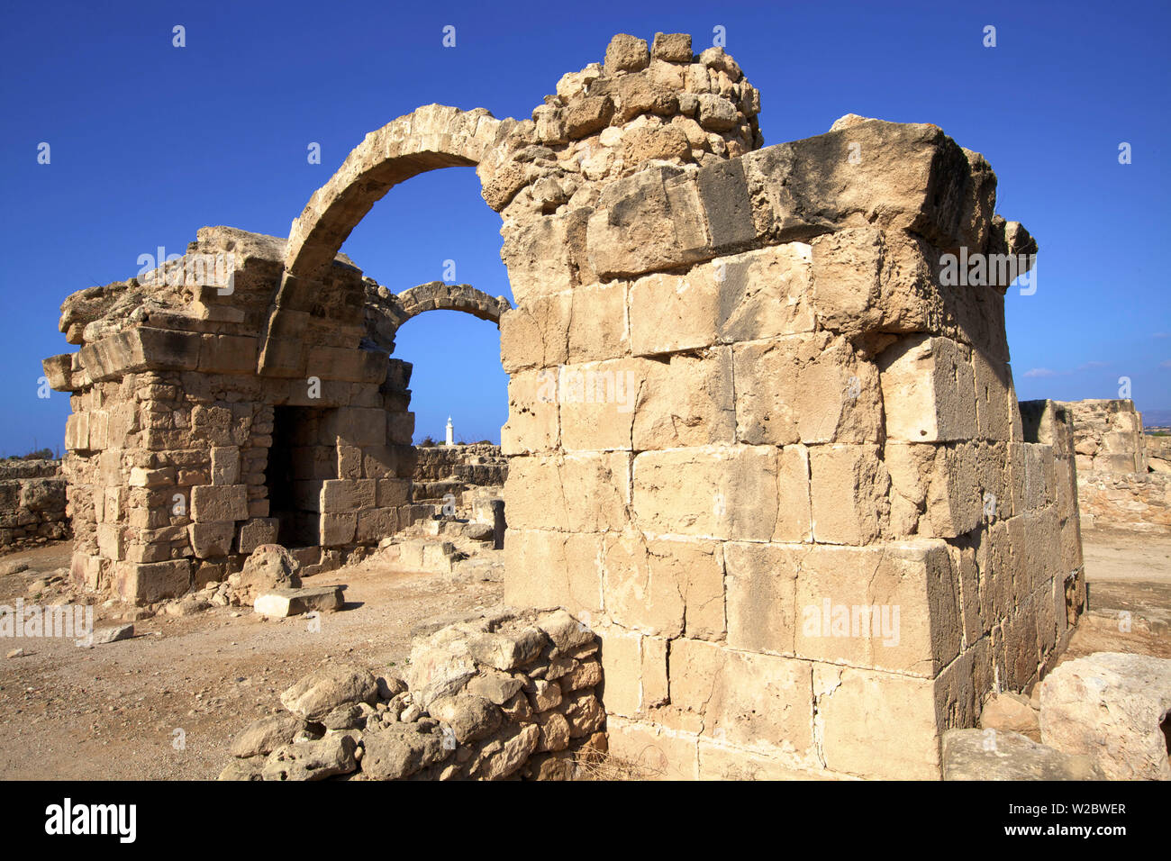 Saranda Kolones, Kato Pathos Archaeological Park, Pathos, Cyprus, Eastern Mediterranean Sea Stock Photo