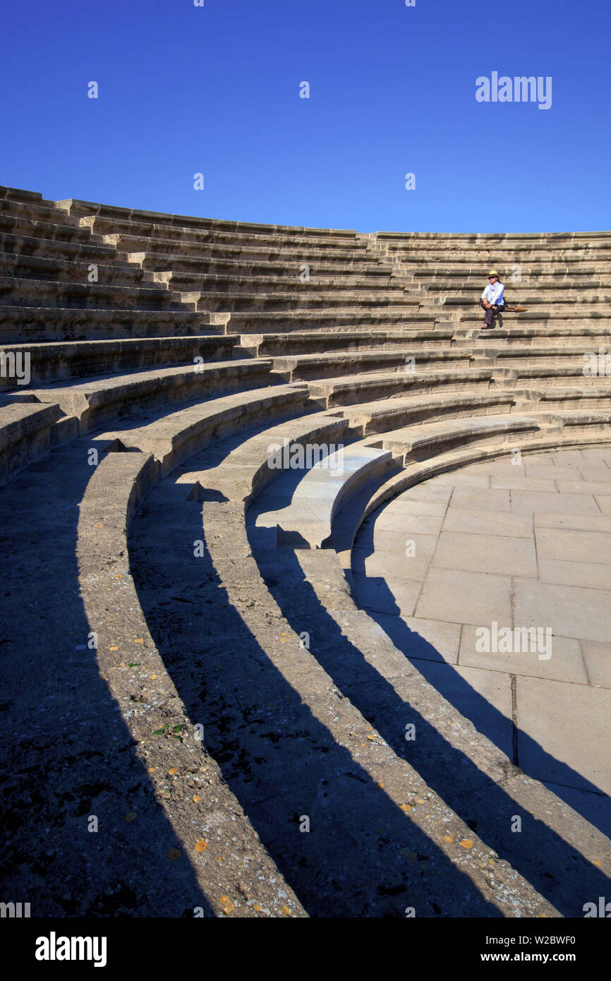 Roman Odeon, Kato Pathos Archaeological Park, Pathos, Cyprus, Eastern Mediterranean Sea Stock Photo