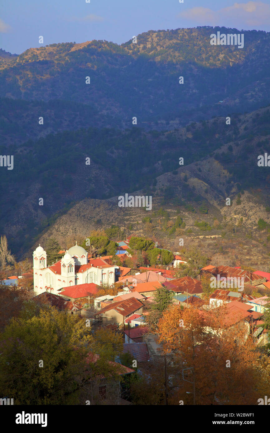 Church Of The Holy Cross In The Village Of Pedoulas, Troodos Mountains, Cyprus, Eastern Mediterranean Sea Stock Photo
