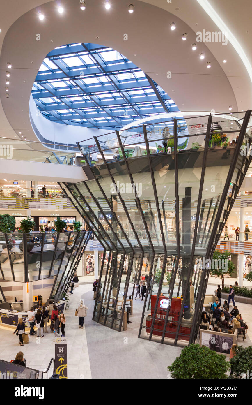 Germany, Baden-Wurttemburg, Stuttgart, Mailander Platz, Milaneo shopping Center, interior, opened in 2014 Stock Photo