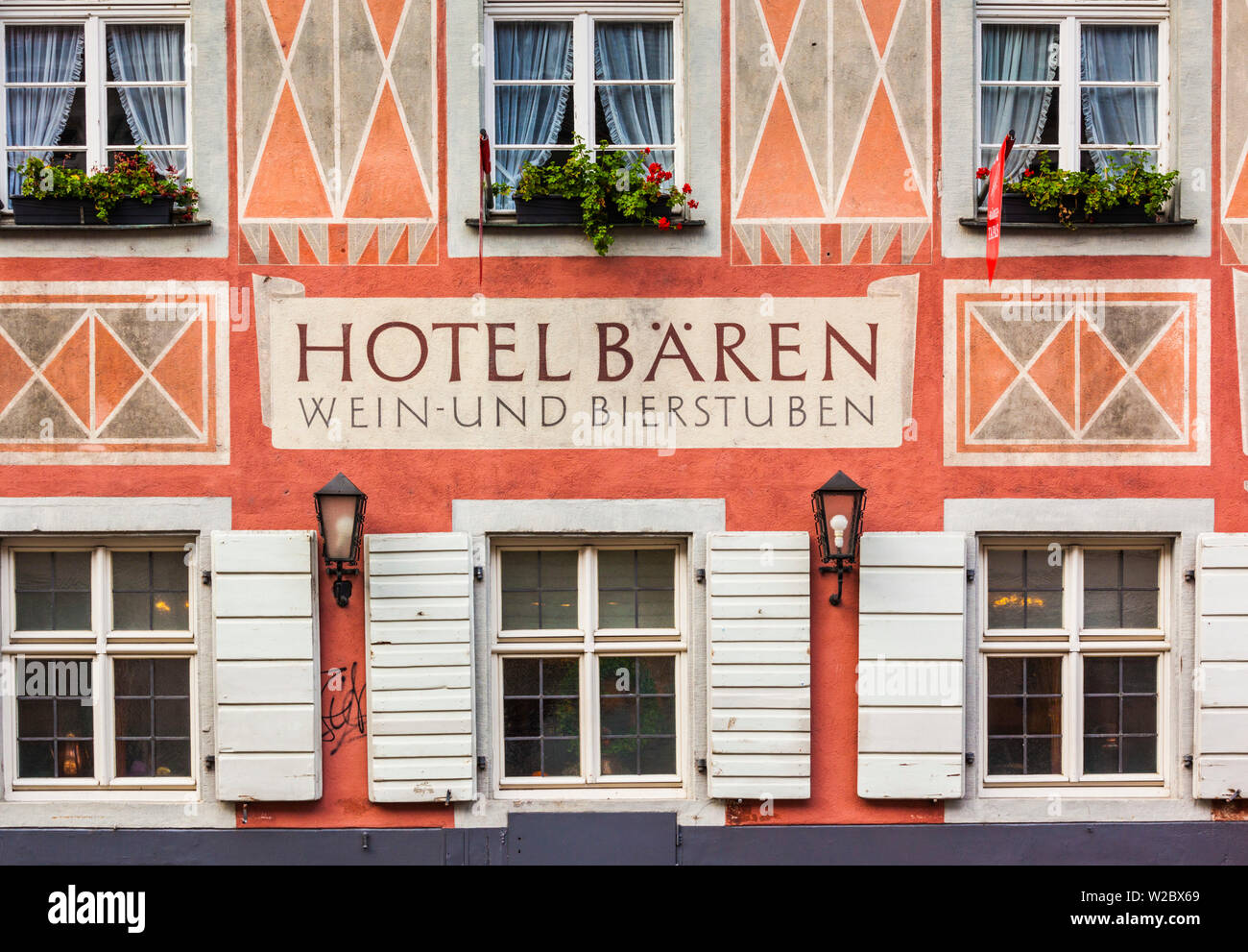 Germany, Baden-Wurttemburg, Black Forest, Freiburg-im-Breisgau, Altstadt, Old Town, Hotel zum Roten Baren, built 1120, Germany's oldest guesthouse Stock Photo