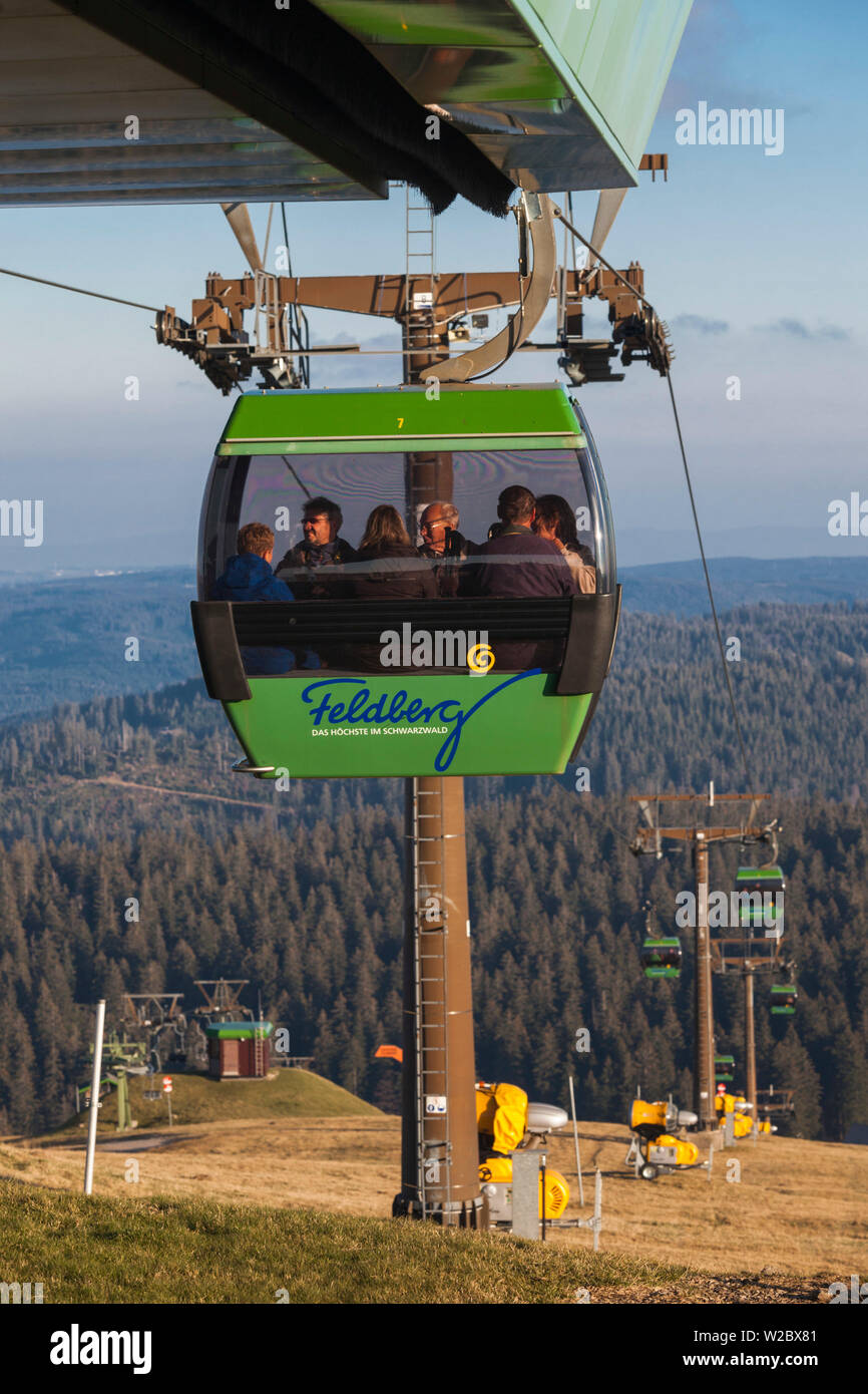 Germany, Baden-Wurttemburg, Black Forest, Feldberg Mountain, Feldbergbahn, aerial lift to the summit Stock Photo