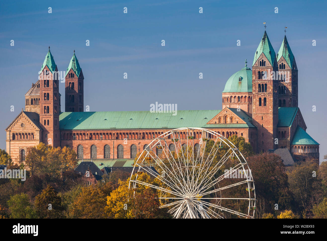 Germany, Rheinland-Pfalz, Speyer, Dom cathedral, elevated view Stock Photo