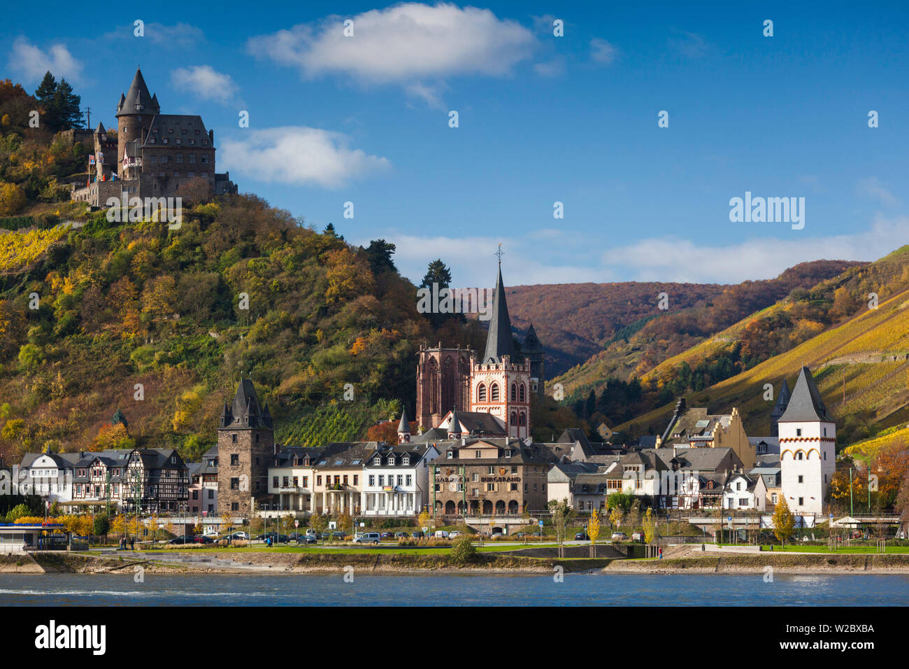 Germany, Rheinland-Pfalz, Bacharach, town view, autumn Stock Photo