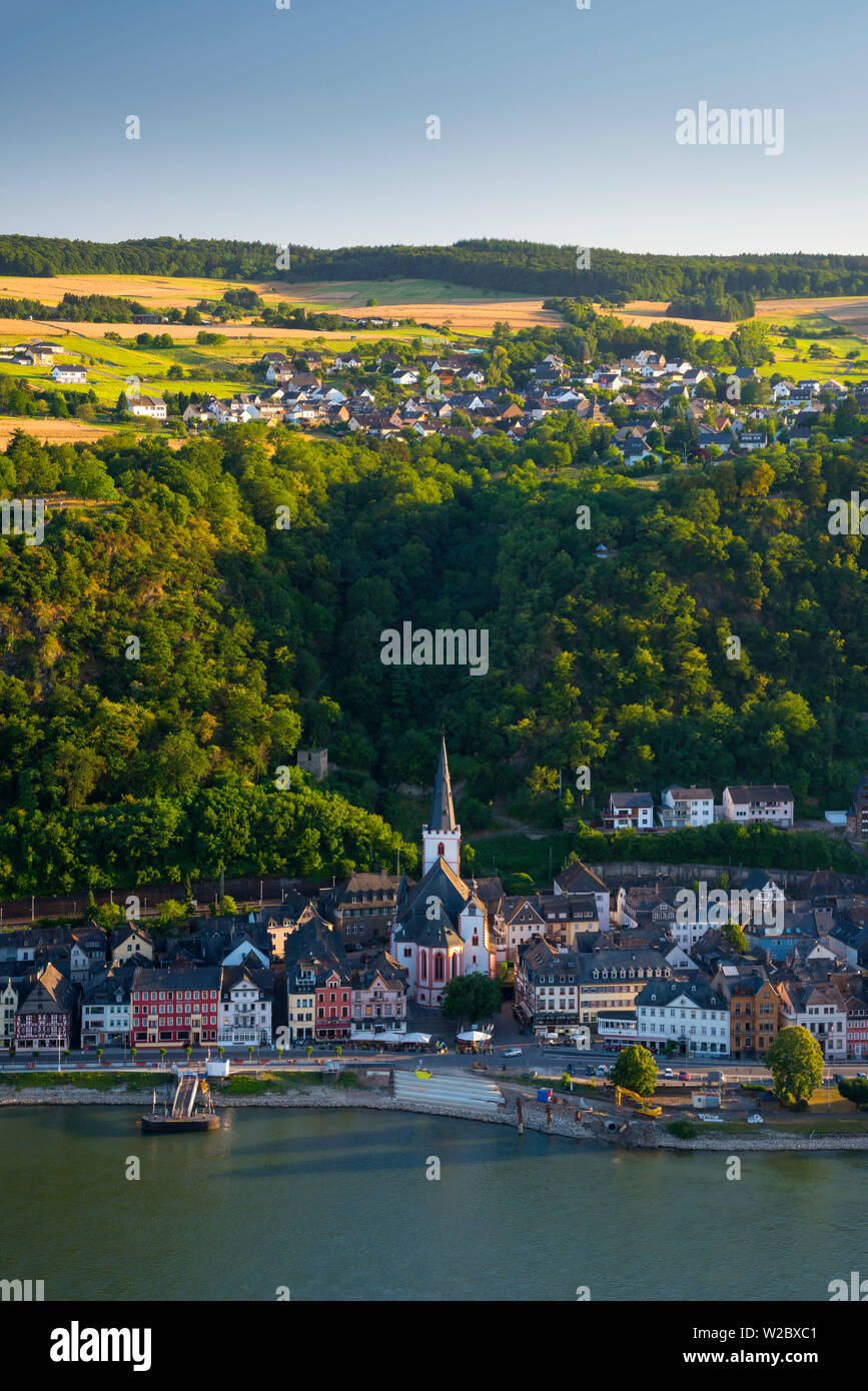 Germany, Rhineland Palatinate, Sankt Goar across River Rhine Stock Photo