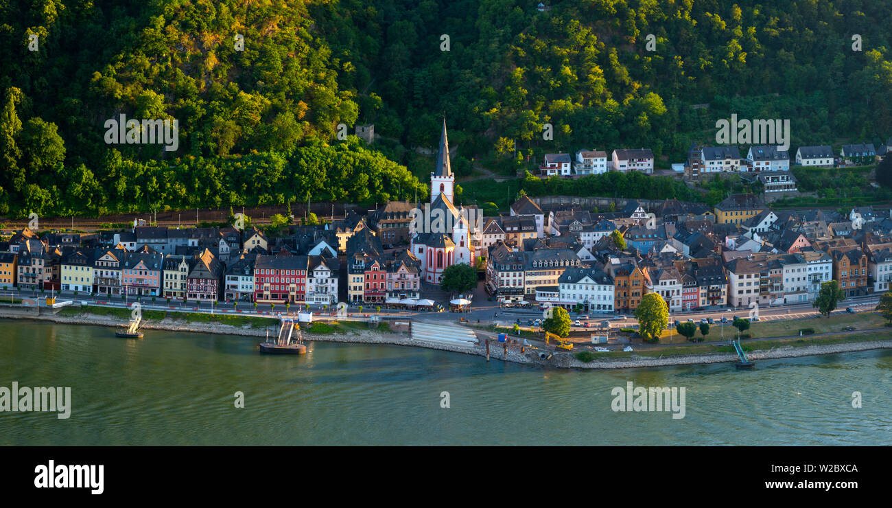 Germany, Rhineland Palatinate, Sankt Goar across River Rhine Stock Photo