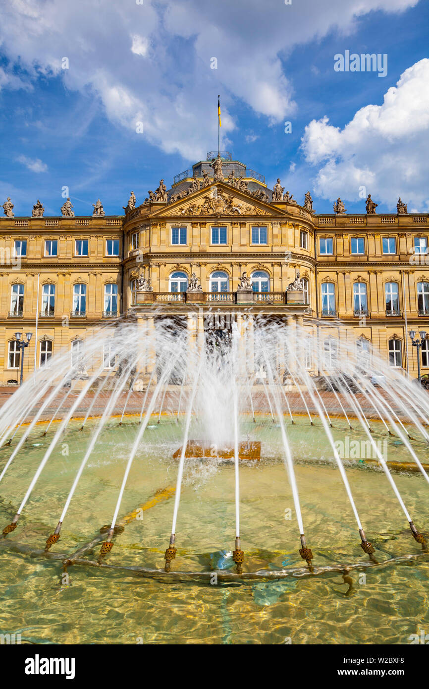 Neues Schloss (New Castle), Stuttgart, Baden-Wurttemberg, Germany Stock Photo