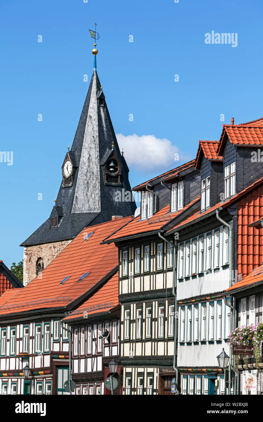 Timber framed houses, old town, Wernigerode, Harz Mountains,  Saxony-Anhalt, Germany Stock Photo