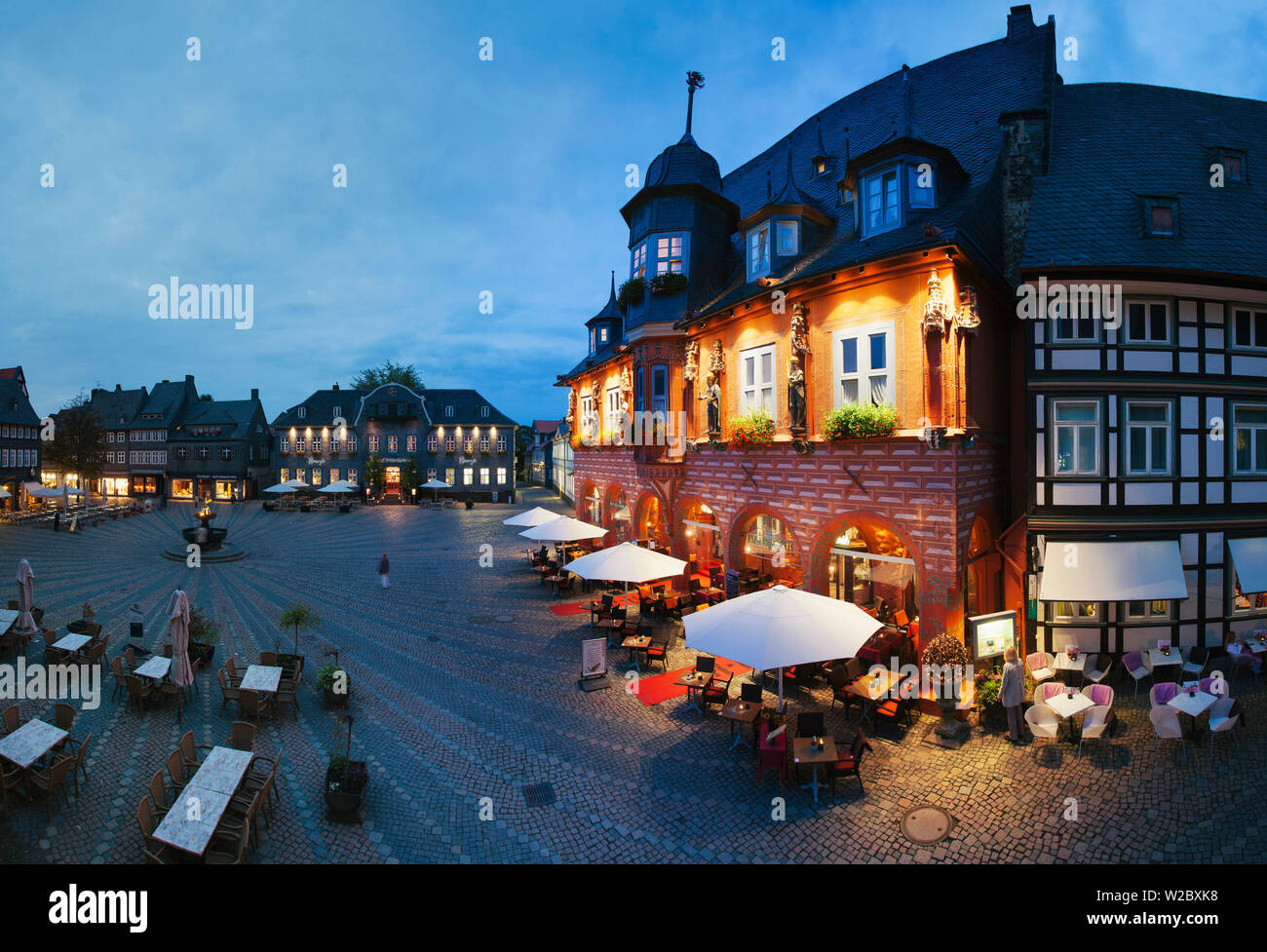 Markt Square, old town, Wernigerode, Harz Mountains,  Saxony-Anhalt, Germany Stock Photo