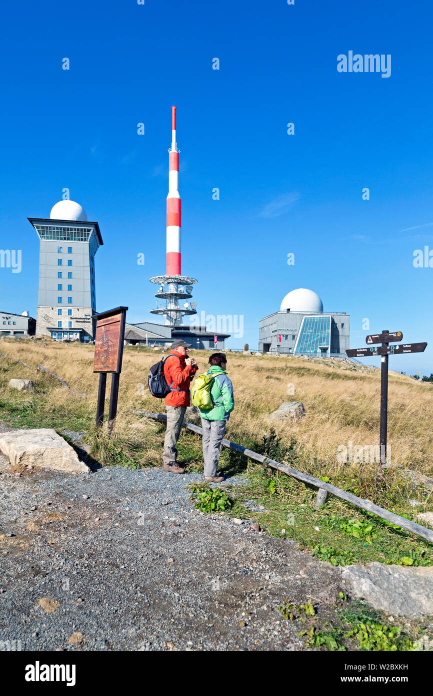Weather station on Mt. Brocken in the Harz mountains, Saxony-Anhalt, Germany Stock Photo