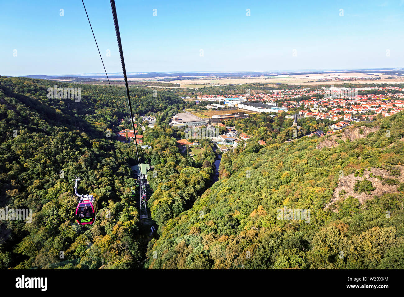 Cable car from Thale to the 'Witches dancing place' Harz Mountains, Saxony-Anhalt, Germany Stock Photo