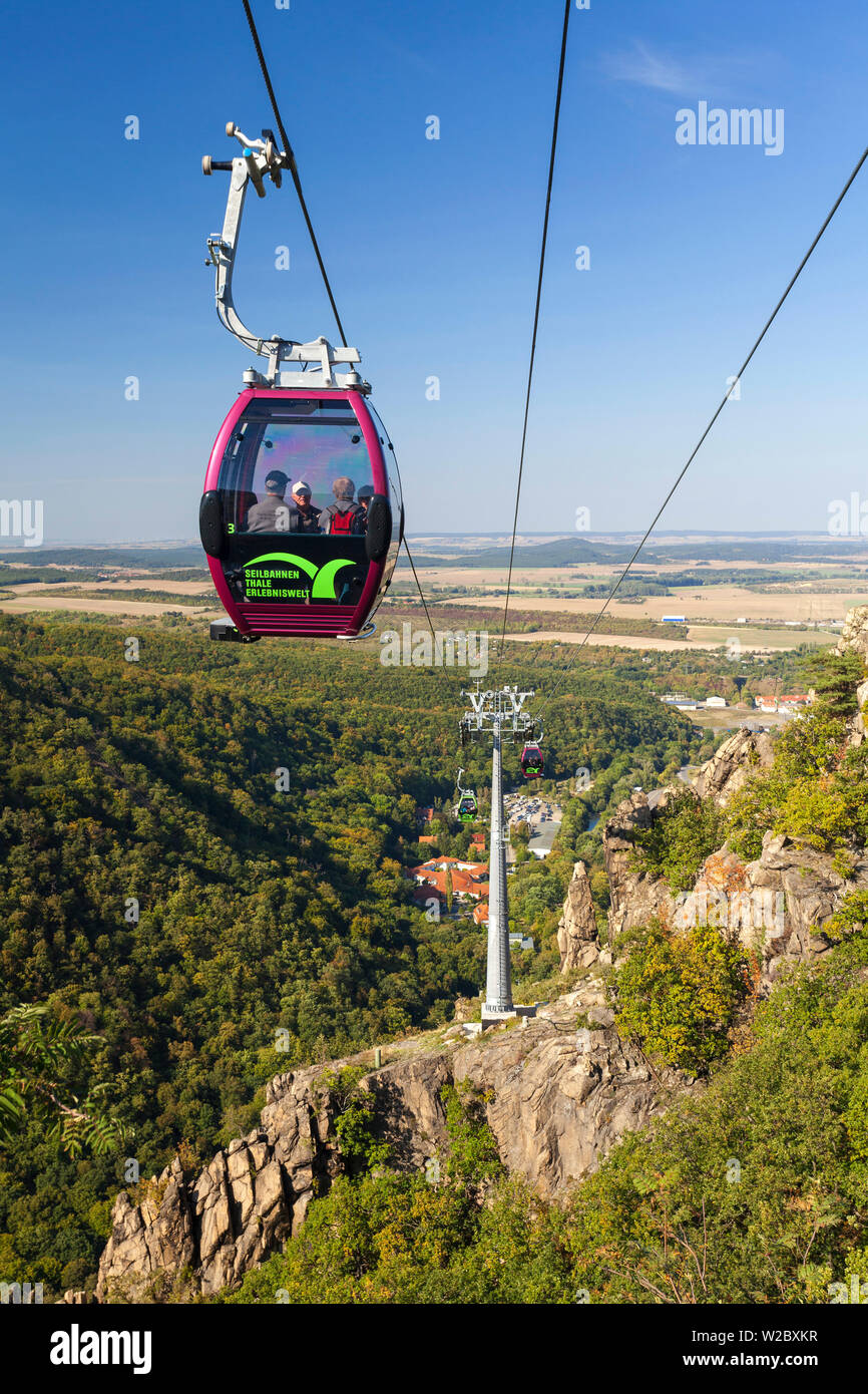 Cable car from Thale to the 'Witches dancing place' Harz Mountains, Saxony-Anhalt, Germany Stock Photo