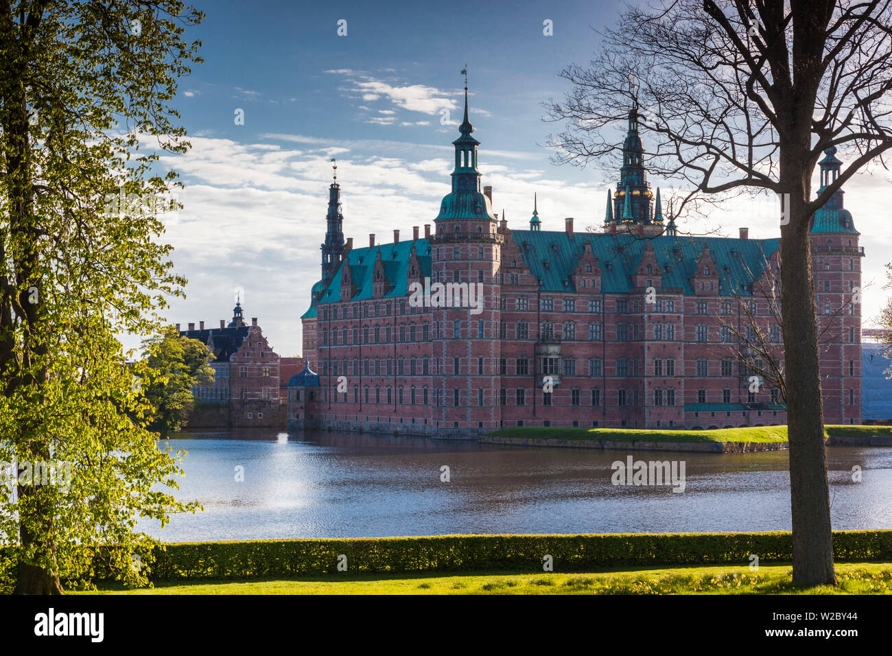 Denmark, Zealand, Hillerod, Frederiksborg Castle, exterior Stock Photo