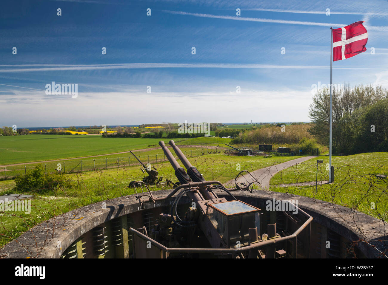 Denmark, Langeland, Bagenkop, Langelandsfort Cold War Museum, Cold war artifacts at former NATO base, anti-aircraft bunker Stock Photo