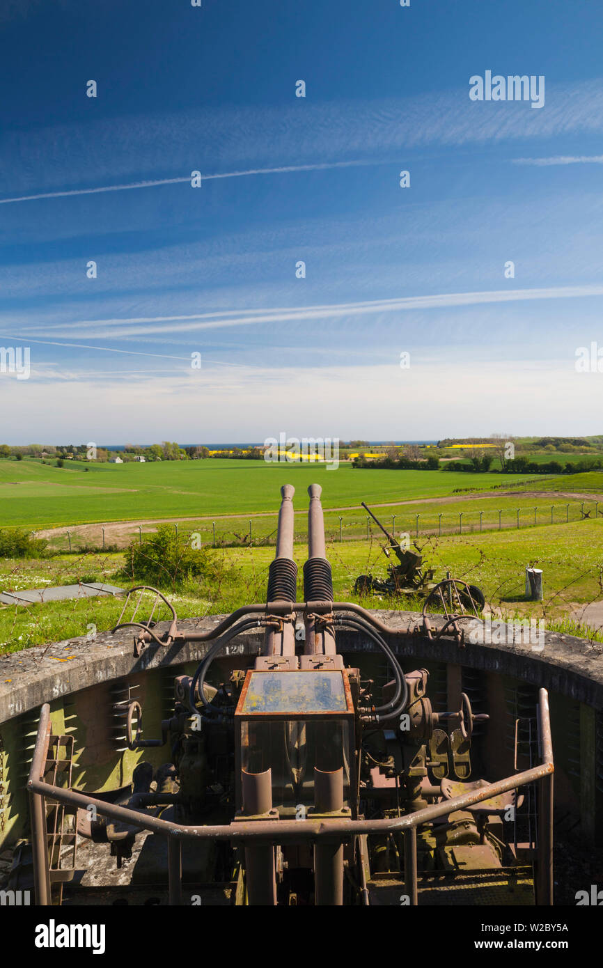 Denmark, Langeland, Bagenkop, Langelandsfort Cold War Museum, Cold war artifacts at former NATO base, anti-aircraft bunker Stock Photo