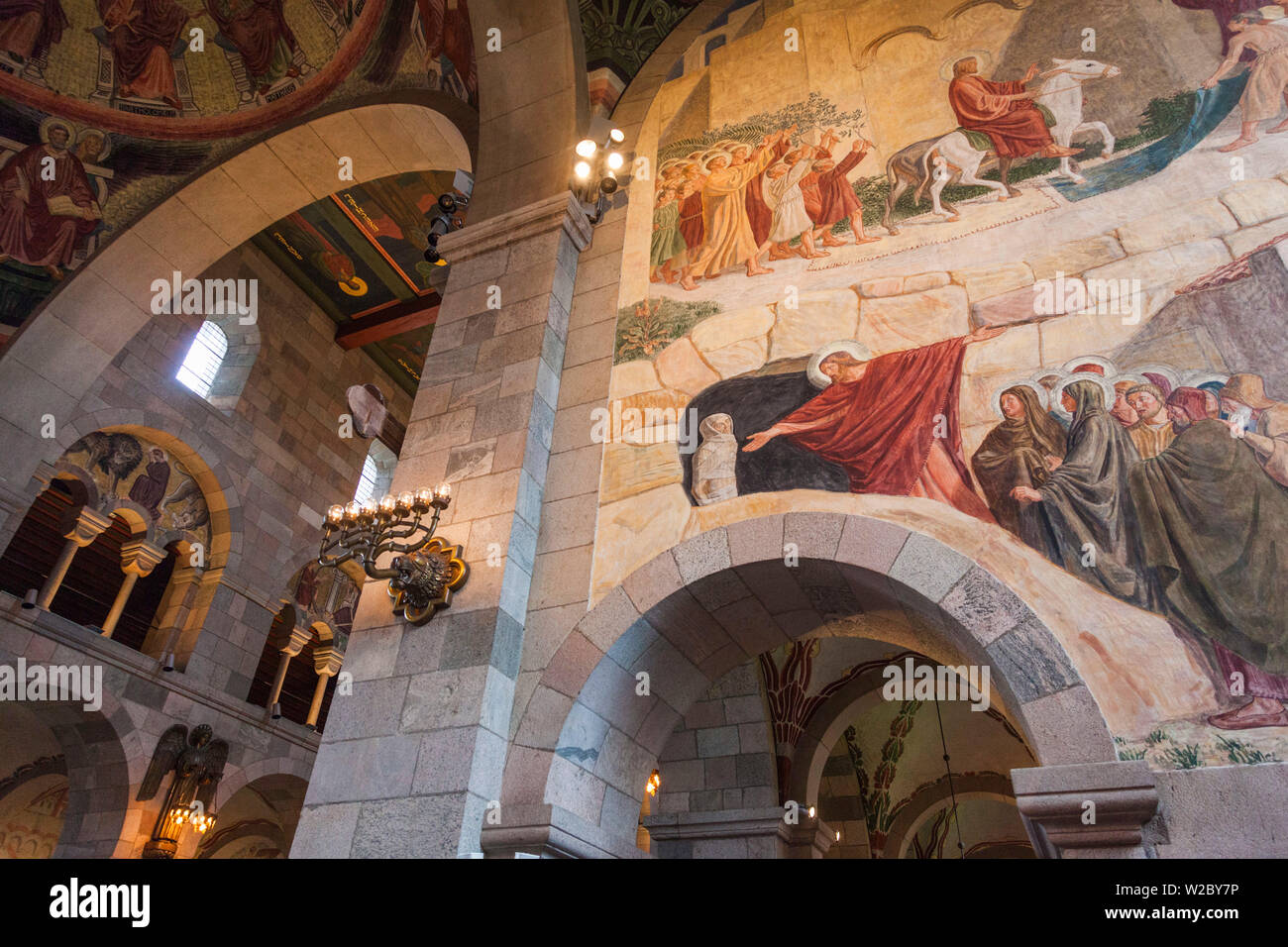 Denmark, Jutland, Viborg, Viborg Domkirke Cathdral, interior frescoes Stock Photo