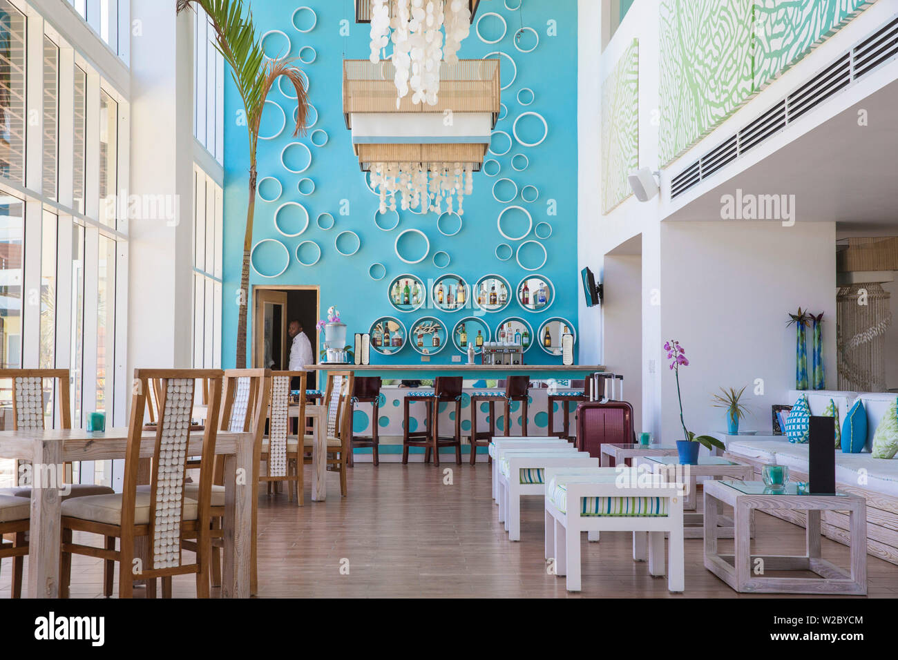 Dominican Republic, Punta Cana, Cap Cana, Also del Mar resort reception area Stock Photo
