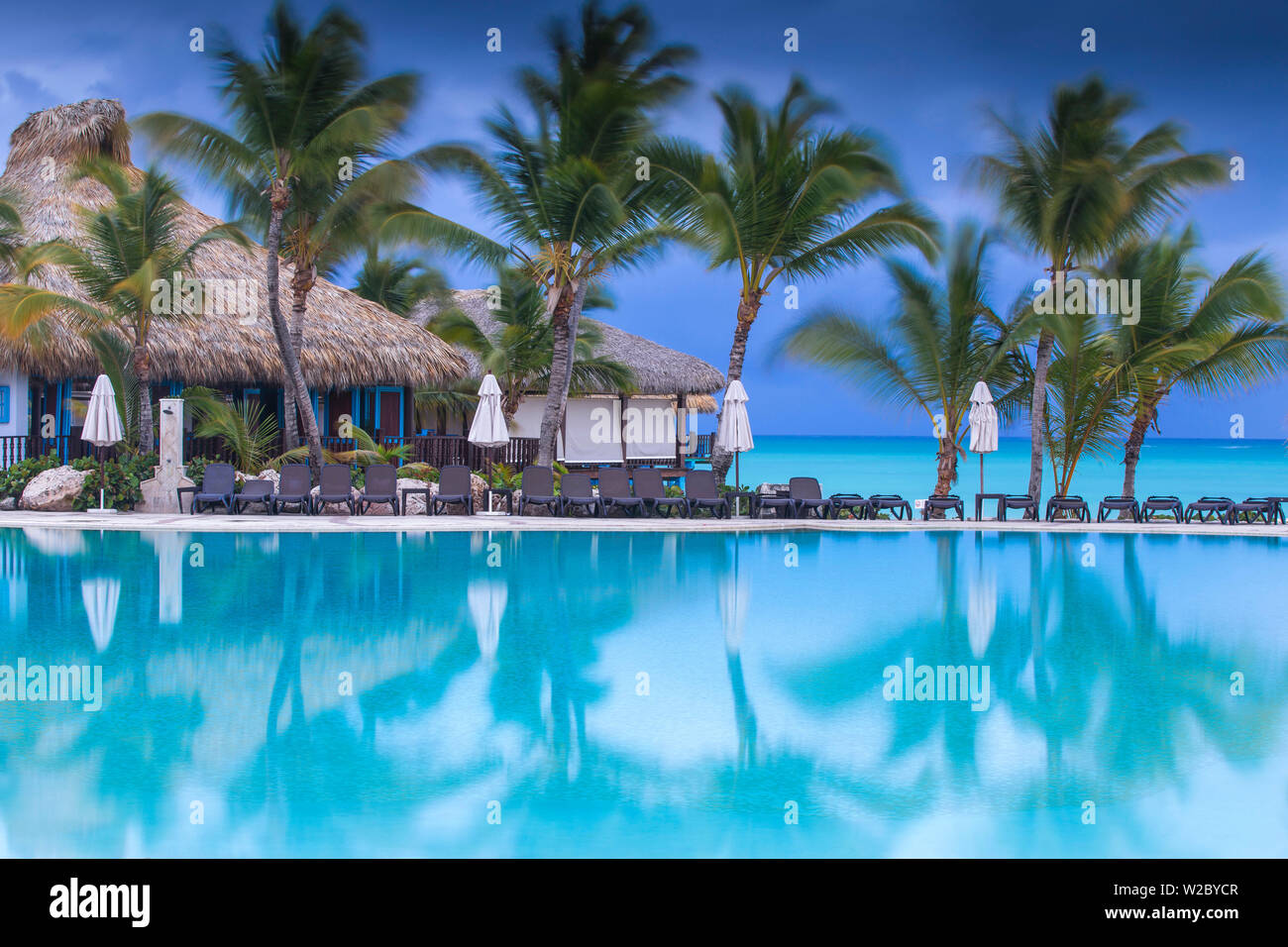 Dominican Republic, Punta Cana, Cap Cana, Swimmkng pool at the Sanctuary Cap Cana Resort and Spa Stock Photo