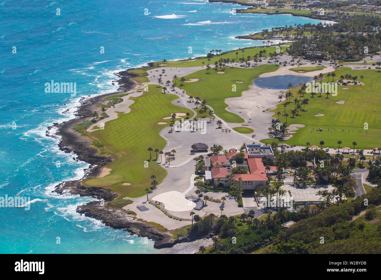 Dominican Republic, Punta Cana, View of Cap Cana, Cap Cana Golf Club Stock Photo