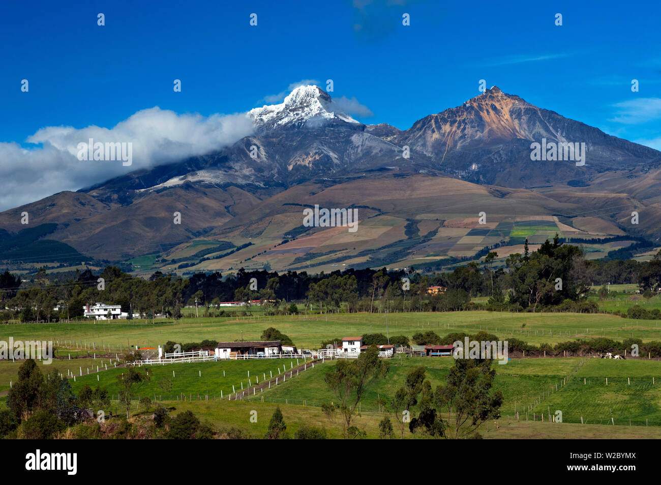 Illiniza Volcanic Mountains, South of Quito, Referred To As Illiniza South And Illiniza North, Illiniza Ecological Reserve, Cotopaxi Province, Ecuador Stock Photo