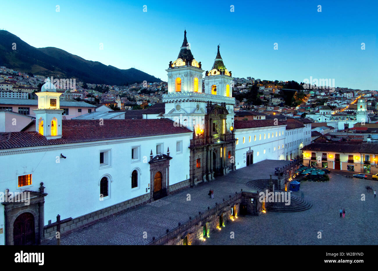 San Francisco Church And Monastery, 16th Century, Old Town, Centro Historico, UNESCO World Cultural Heritage Site, San Francisco Plaza, Quito, Ecuador Stock Photo