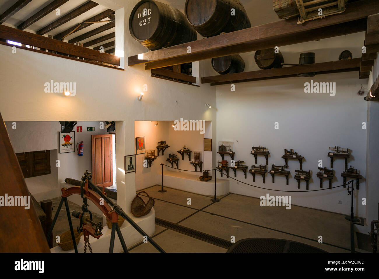 Spain, Canary Islands, Lanzarote, La Geria wine region, San Bartolome, El Grifo wine museum, interior Stock Photo