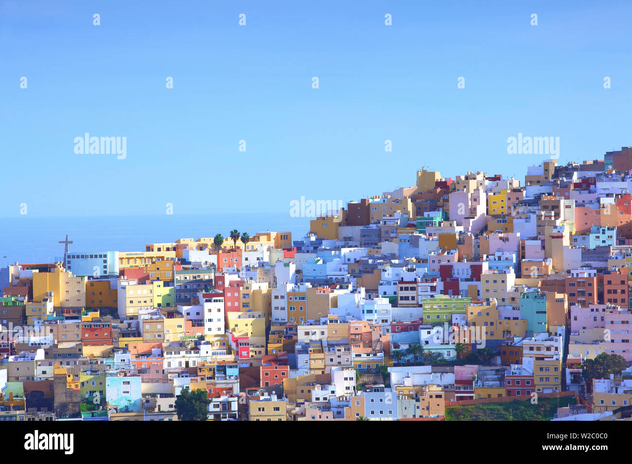 Colourful Buildings in the San Juan District, Las Palmas de Gran Canaria, Gran Canaria, Canary Islands, Spain, Atlantic Ocean, Europe Stock Photo
