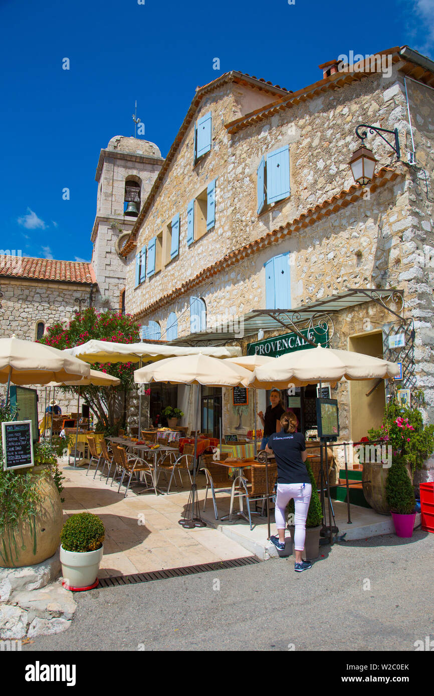 Restaurant in Gourdon, Alpes-Maritimes, Provence-Alpes-Cote D'Azur, French Riviera, France Stock Photo