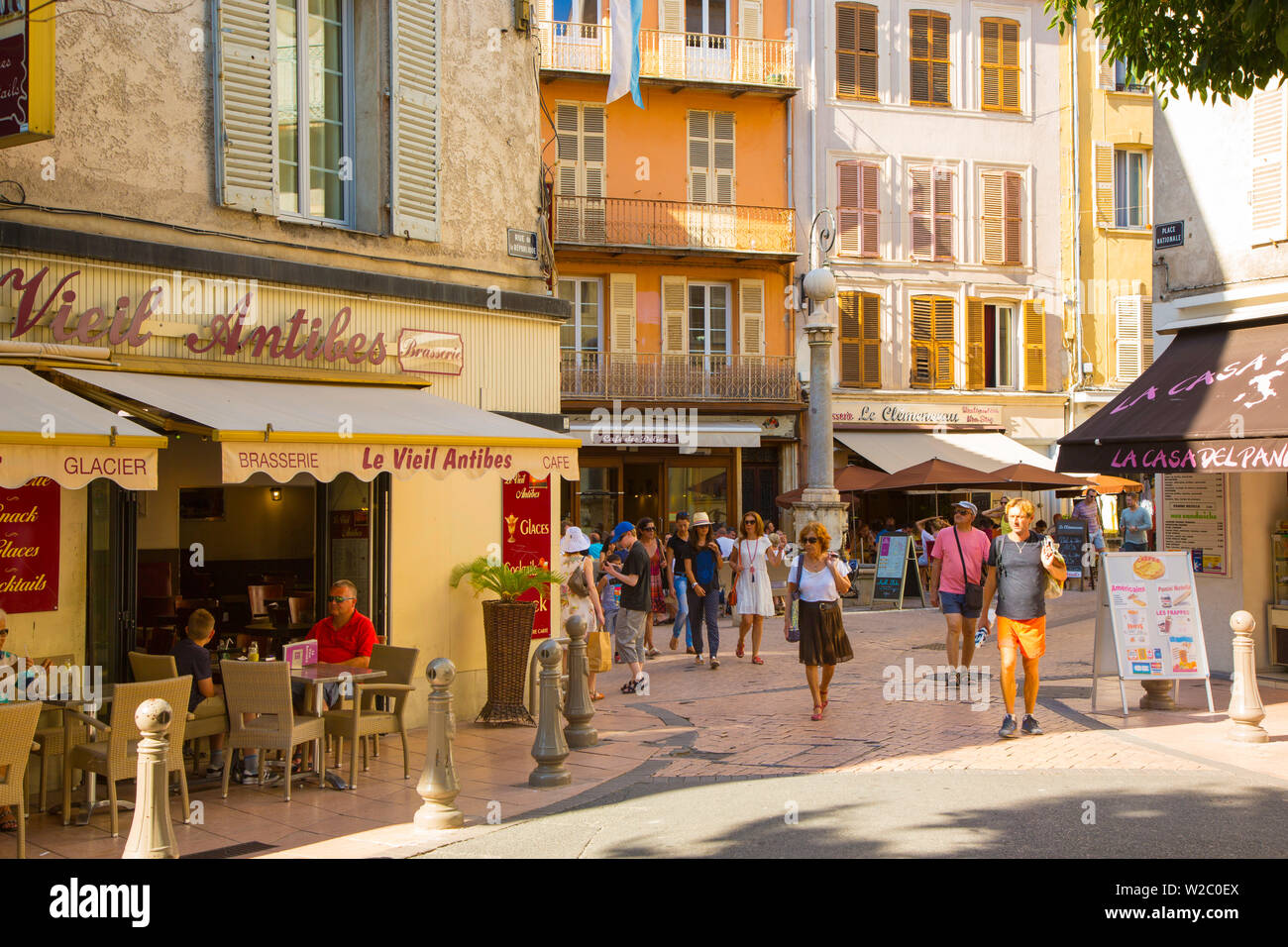Place Nationale, Old town of Antibes, Alpes-Maritimes, Provence-Alpes-Cote D'Azur, French Riviera, France Stock Photo