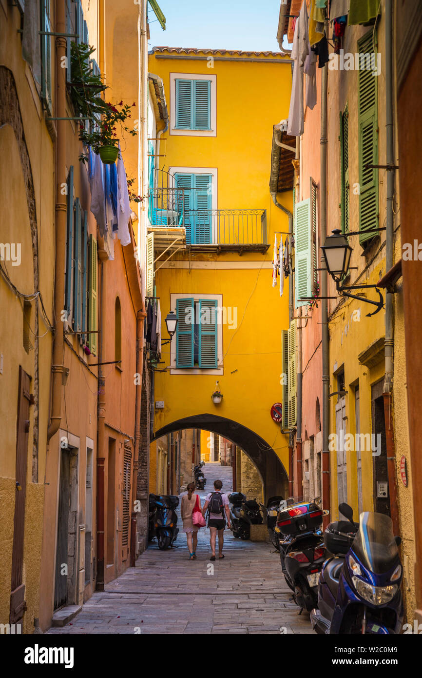 Old town, Villefranche sur Mer, Alpes-Maritimes, Provence-Alpes-Cote D'Azur, French Riviera, France Stock Photo