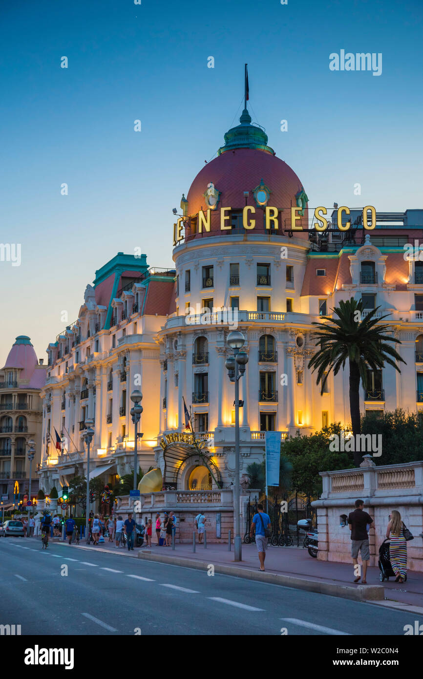 Le Negresco Hotel, Promenade des Anglais, Nice, Alpes-Maritimes, Provence-Alpes-Cote D'Azur, French Riviera, France Stock Photo