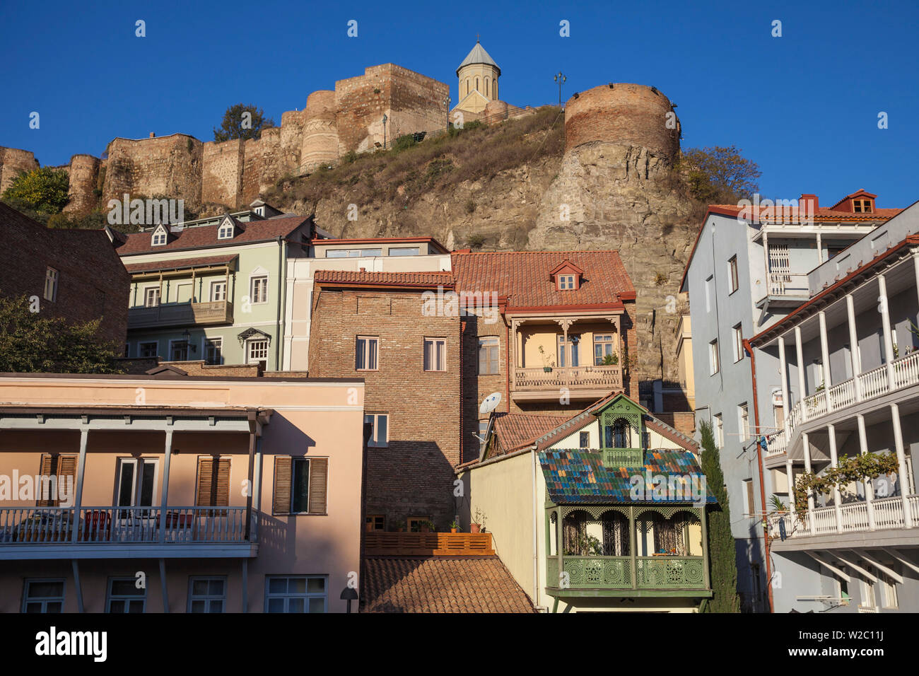 Georgia, Tbilisi, Narikala Fortress above Old town Stock Photo