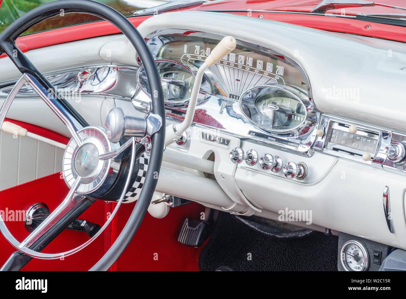 Beautiful interior in an old Ford Edsel car Stock Photo