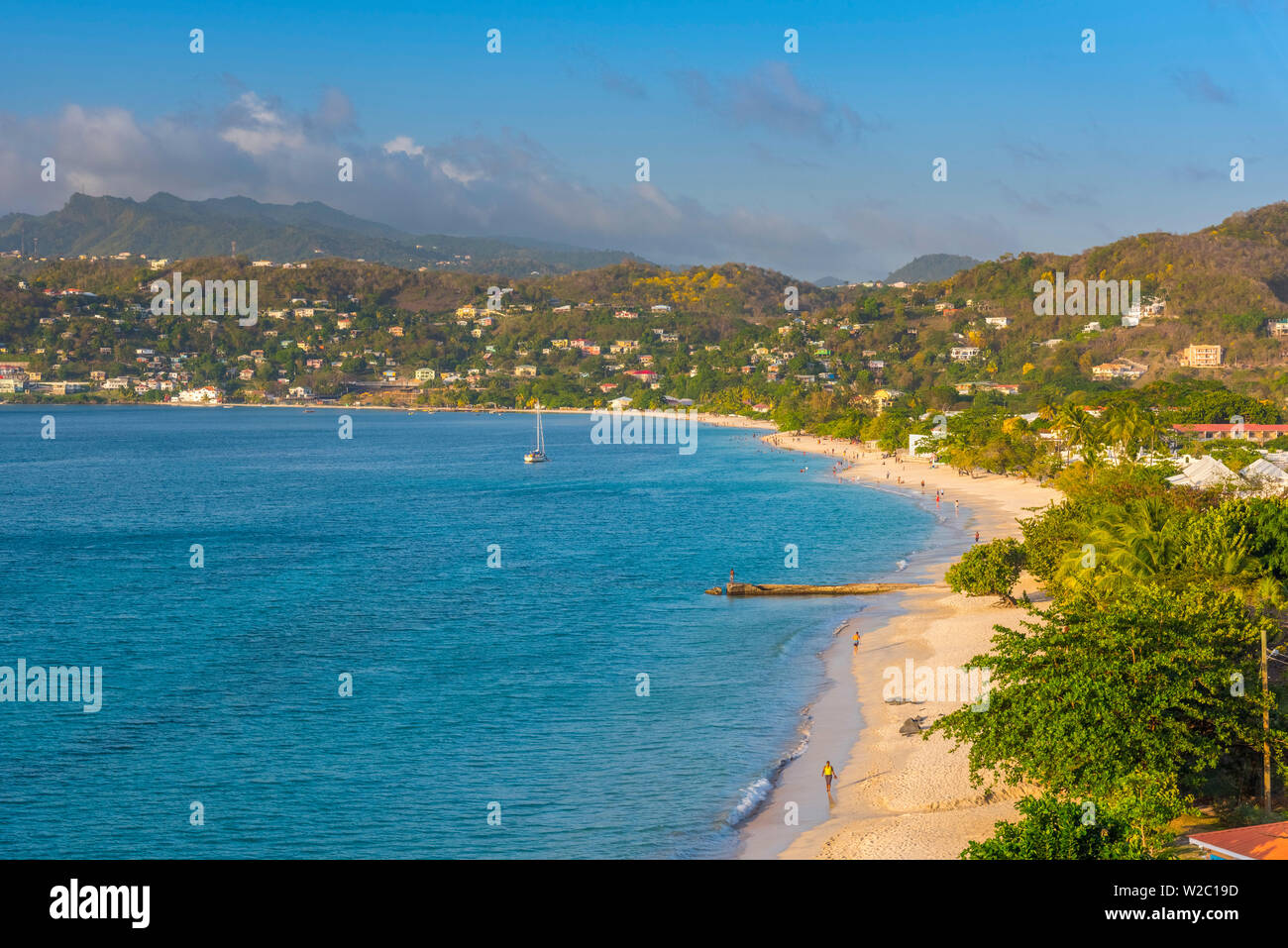 Caribbean, Grenada, Grand Anse Bay, Grand Anse Beach Stock Photo